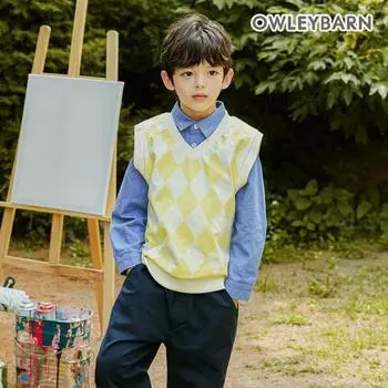 Oliven Jewel Argyle Vest желтый Yellow/140