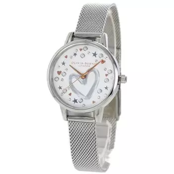 OLIVIA BURTON My Heart Collection Серебряные часы-браслет с сердцем OB16LH12 Часы [Olivia Burton] Женские [Товар]
