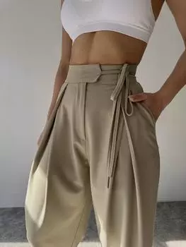 Оливково-зеленые брюки Mai Carmen Palazzo