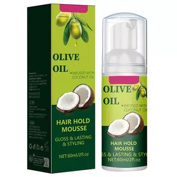 Оливковое масло для укладки волос, вьющиеся волосы, укладка, увлажнение, придание объема, укрепление волос, масло Green60ML One Size