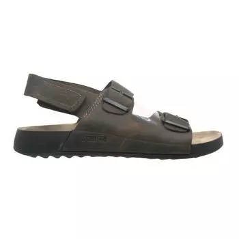 Оливковые кожаные мужские повседневные анатомические сандалии M7012CO