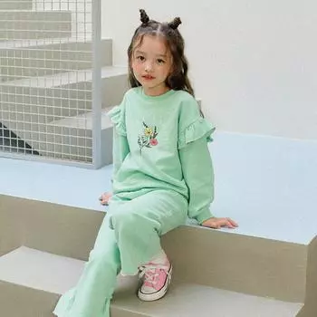 Оливковый комплект с цветочным жабо мятный minted/160