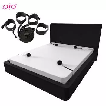 OLO Регулируемая кровать наручники на лодыжки ремень удержание БДСМ связывание кровать связывание с оковами пара флирт раб продукт взрослая секс-игрушка