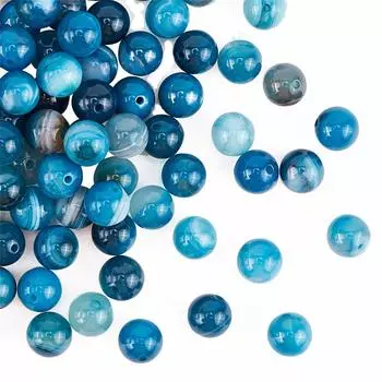 OLYCRAFT 100pcs Natural Stone Beads 8mm Threading Colored Dyed Beads Sardonic Beads Natural Sardonic Beads Round Loose Gemstone Beads Energy Stone