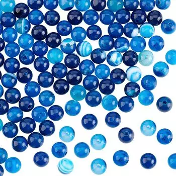 OLYCRAFT 126 шт. Бусины из натурального камня 6 мм, бусины из натурального агата, бусины из натурального камня, цветные круглые синие бусины, аксессуары из каменных бусин