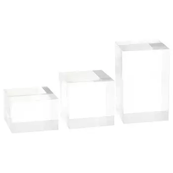 OLYCRAFT 3 Pieces 3 Types Acrylic Block Acrylic Stand for Photography Acrylic Stand Square Exhibition Block Acrylic Exhibition Stand Jewelry Display
