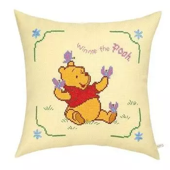Olympus Silk 5998 Embroidery Kit Cushion Disney Winnie the Pooh and the Butterfly