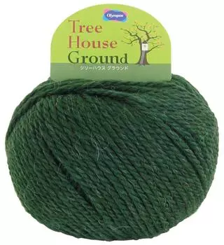 Olympus Treehouse Ground Extra Set of 5 Balls Yarn, Thick, Col. 306, Green, 40g, Approx. 71m,