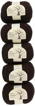 Olympus Treehouse Leaves Yarn Medium Thick Black 40g 72m 5 balls set col.11 Approx.