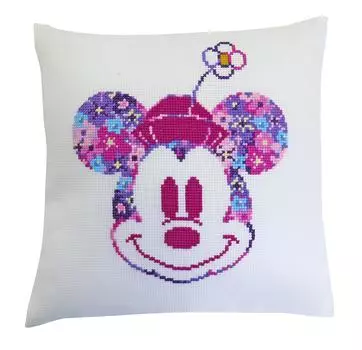 Olympus yarn 6049 embroidery kit Disney mini cushion (Minnie Mouse)