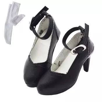 OLYOLY из Туфли для кукол Туфли на высоком каблуке на платформе Миниатюрный кукольный костюм Одежда для горничной Фигурка Носки в комплекте Черный [Набор 2] 1/3 (05 Б)