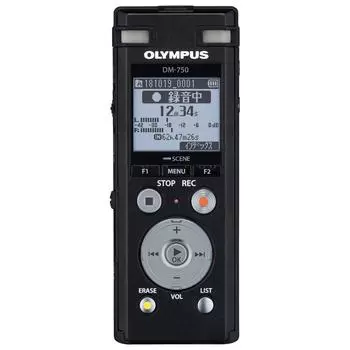 OM SYSTEMOlympus OLYMPUS IC диктофон VoiceTrek DM-750 BLK Встроенная память 4 ГБ MicroSD (протоколы, запись встреч, освещение, интервью)