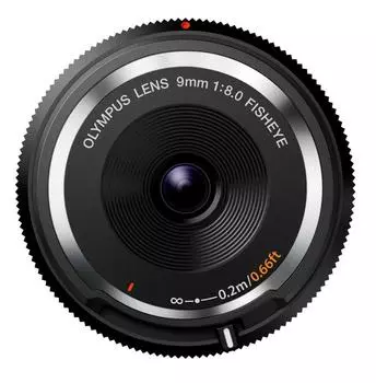OM Зеркальная беззеркальная камера 9 мм f8 Fisheye с защитным объективом, черная BLK SYSTEM/OLYMPUS BCL-0980