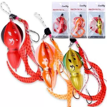 Omedetaimarukun Tairaba Head Set 120g with Tie Ideal for Rockfish and Bluefish (3 Colors) - 45g, 60g, 80g, 100g, - (Red, Orange, Gold, 45g)