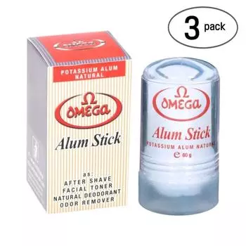 Omega Alum Stick 60 г x3 Классический блок для бритья до и после бритья, 3 шт.