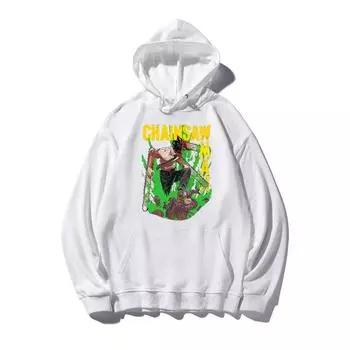 Omega японский мультяшный принт мужской и женский свитер с капюшоном XS белый