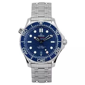 Omega Seamaster Нержавеющая сталь Синий циферблат Автоматические дайверские часы 210.30.42.20.03.001 300M Мужские часы синий