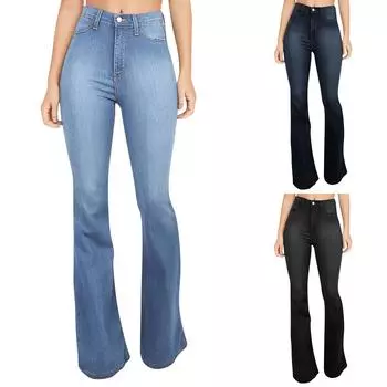 Omen s однотонные хлопковые льняные брюки с высокой талией, свободные повседневные широкие брюки L чёрный