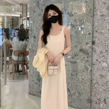 Омолаживающее платье-слинг, скрывающее полноту, комплект из двух предметов, летняя одежда