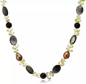 Omotesando Lecrin Freshwater Pearl Short Necklace Shell Lemon Quartz 60253 [Omotesando Lecrin]
