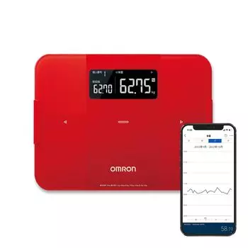 OMRON Composition Meter Body Scan Smartphone Connect Compatible Red Weight/Body App/OMRON HBF-255T-R