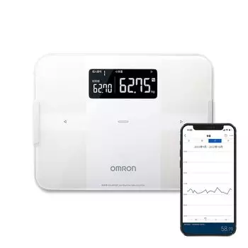 OMRON Composition Meter Body Scan Smartphone Connect Compatible White Weight/Body App/OMRON HBF-255T-W