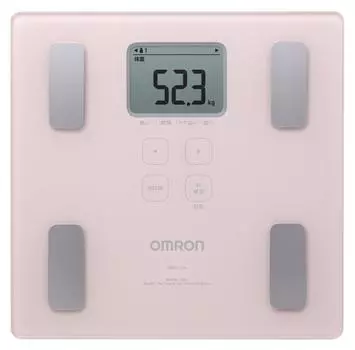 OMRON Weight Body Composition Meter Body Scan Pink Thin 28mm thick design Large font display HBF-214-PK