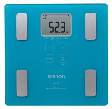 Omron Weight Body Composition Meter Body Scan Blue Thin 28mm thick design Large font display HBF-214-B