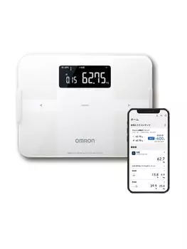 OMRON Weight Body Composition Meter Body Scan White Smartphone linked Automatic data transfer automatic recognition Start measuring just by riding 50g