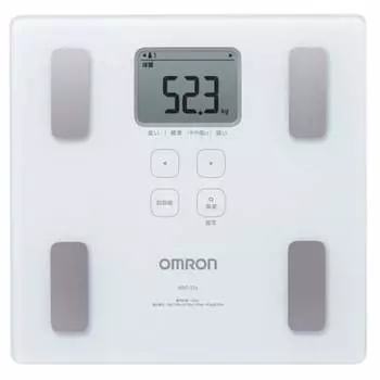 OMRON Weight Body Composition Meter Body Scan White HBF-214-W Thin 28mm thick design Large font display