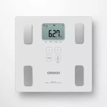 OMRON Weight Body Composition Meter HBF-236-JW Automatically recognizes the person being measured/Starts measurement just by riding/White
