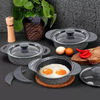 OMS 3015 Набор Sahan с гранитной ручкой, серый