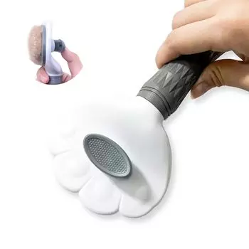OMUW Pet Brush Безболезненная щетка для кошек, восстанавливающая шерсть для домашних животных, для собак, моющаяся, уменьшает выпадение волос, легко удаляет линяющую шерсть нажатием серый