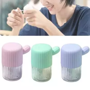 Омыватель контактных линз со шнурком для пинцета. Энергосберегающий футляр для чистки контактных линз. Коробка. Мини-ручной очиститель для контактных линз. розовый