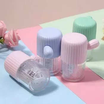 Омыватель контактных линз со шнурком для пинцета. Энергосберегающий футляр для чистки контактных линз. Коробка. Мини-ручной очиститель для контактных линз. синий