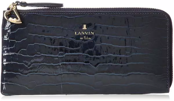 on Enamel Wallet L Zipper Long Wallet Magenta 481685 Navy [Lanvin Blue] [New Model]