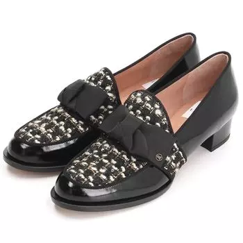 on Loafers Ribbon Motif Heel Up Loafers 2828 B Glass Combination cm E [Lanvin Blue] Women s 24.5