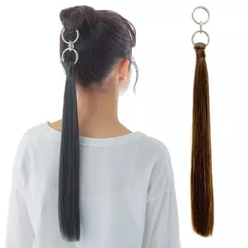 on Nippon TV Wig Ponytail Ring 2type Point Wig Straight Type Dark Ash x Silver [Introduced ZIP!] [AQUADOLL] A. DAmSL. wgt813-A-DAmSL