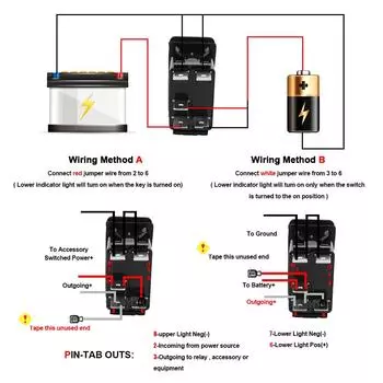 ON-OFF Blue LED 1pc 5 Pin Marine Switch Universal 12V 24V SPST Carling Switch Car Boat Truck Rocker Switch