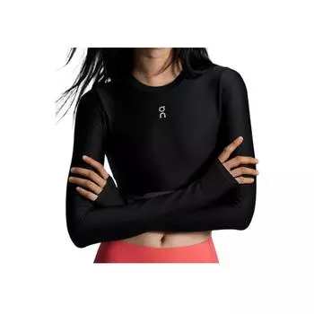 On Running Приталенная Удобная Мягкая Легкая Футболка с Длинным Рукавом Женские топы Черный 1WF10220553 S