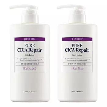 On the Body Pure Cica Body Lotion White Musk Fragrance, 730ml, 2 units