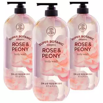 On the Body Super Botanic Body Wash Rose & Peony Fragrance, 900g, 3 units