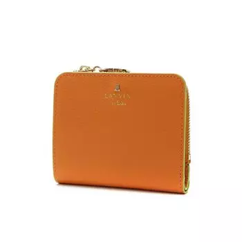 on Trifold Wallet Rim Bifold Compact Wallet Orange [Lanvin Blue] Women s
