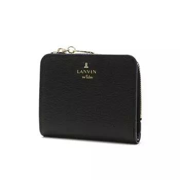 on Trifold Wallet Rim Bifold Compact Wallet Black [Lanvin Blue] Women s