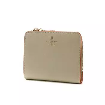 on Trifold Wallet Rim Bifold Compact Wallet [Lanvin Blue] Women s Off-White