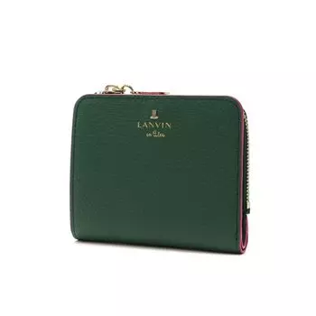 on Trifold Wallet Rim Bifold Compact Wallet Dark Green [Lanvin Blue] Women s