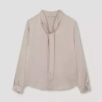 Она мисс атласная блузка с бантом на шее Swwbln31010 фунтов light beige/55