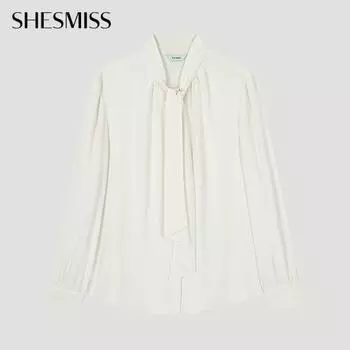 Она мисс блузка с завязками на шее и сборками Swwblo42010 IV Ivory/55