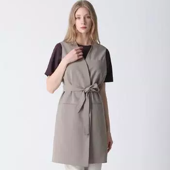 Она мисс жилет без воротника с поясом Light beige (LB)/66