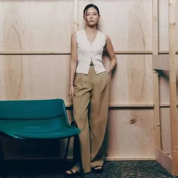 Она S Miss Belted Two Tuck Wide PantS SwwSlo21110 DARK NAVY/44